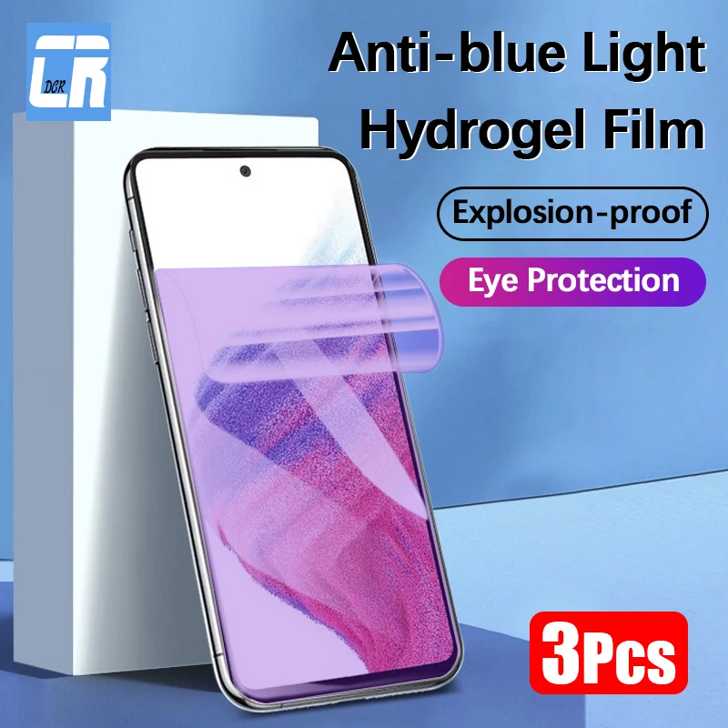 

1-3Pcs Anti Blue Light Hydrogel Film for Samsung Galaxy S21 S20 FE 5G M53 M52 M51 A11 A12 A13 A02 A03 A02S A03S Screen Protector