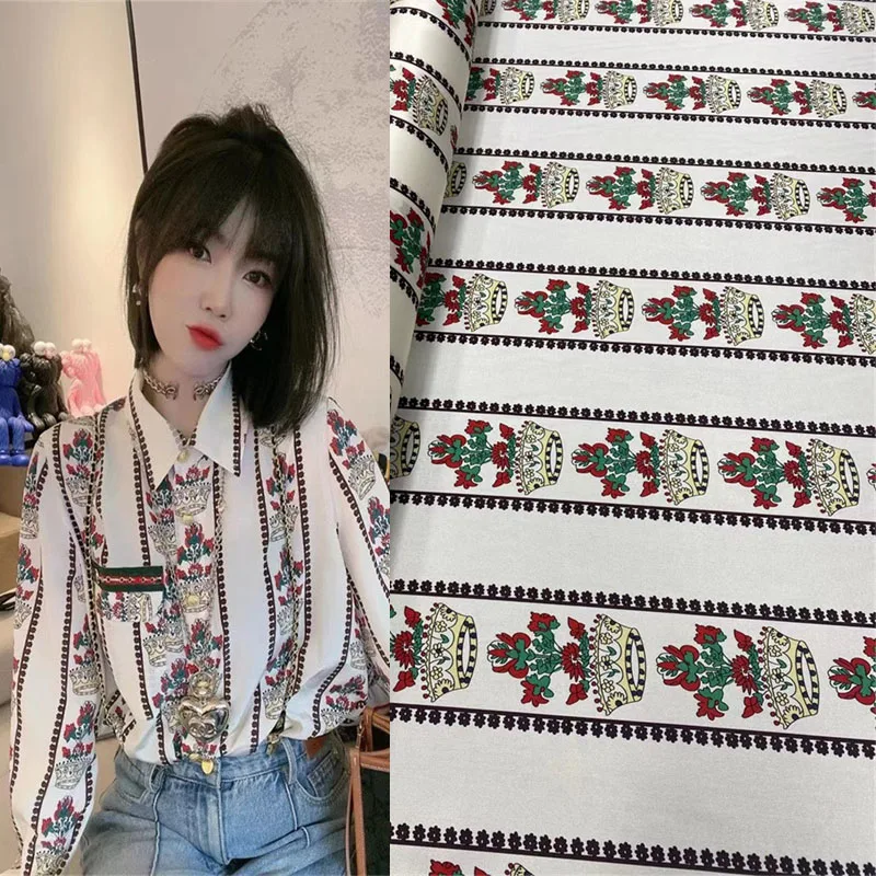 Новая модная белая полосатая ткань с цветочным принтом 21 Mommy саржевая стрейчевая шелковая Высококачественная рубашка шелк тутового шелкопряда шармёз ткань шифон 
Новая модная белая полосатая ткань с цветочным принтом 21 Mommy саржевая стрейчевая шелковая Высококачественная рубашка шелк тутового шелкопряда шармёз ткань шифон