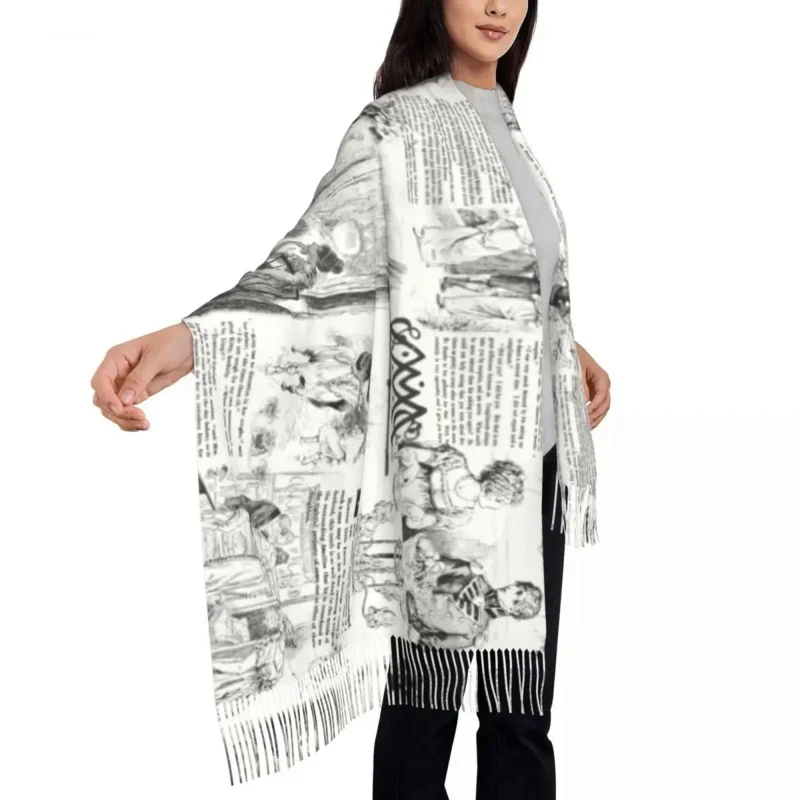 Female Long Pride And Prejudice Pages Scarves Women Winter Fall Soft Warm Tassel Shawl Wraps Jane Austen Scarf
Female Long Pride And Prejudice Pages Scarves Women Winter Fall Soft Warm Tassel Shawl Wraps Jane Austen Scarf