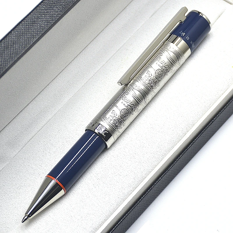 

MB Limited Edition Writers Andy Warhol Ballpoint Pen Unique Design Metal Reliefs Barrel Office Writing Ball Pens High Quality