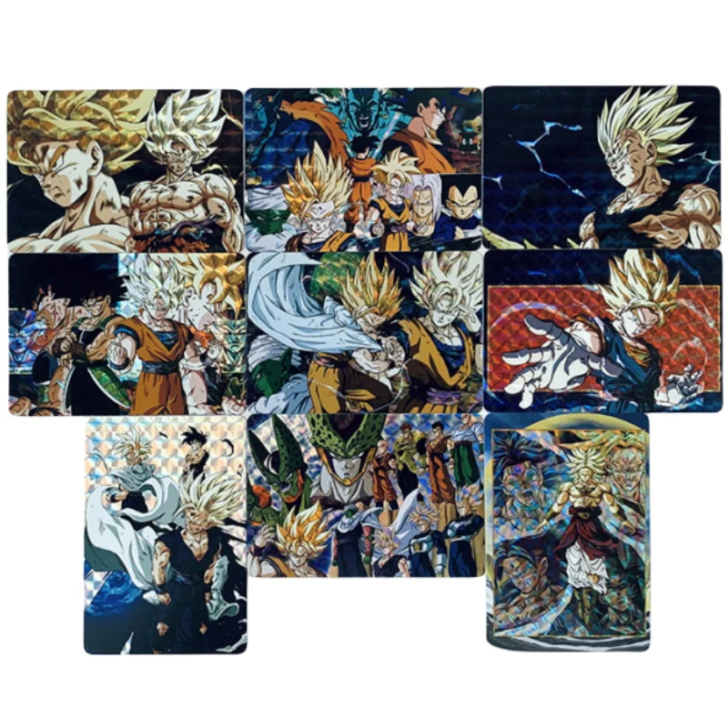 

9Pcs/Set ACG DRAGON BALL Cards Son Goku Gohan Broly Vegeta Torankusu Cell Frieza krillin Anime Game Grid Flash Card DIY Toy Gift