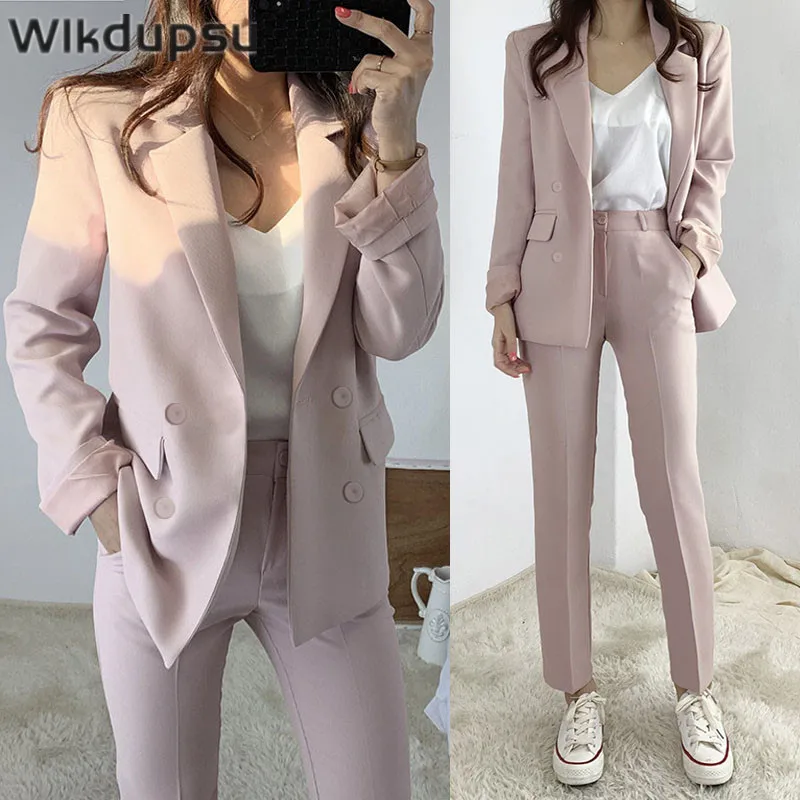 Korean Chic Elegant Blazer Pantsuit Two Piece Set Outfits Women Office Ladies Work Formal Office Ladies Casual Business Clothes
Korean Chic Elegant Blazer Pantsuit Two Piece Set Outfits Women Office Ladies Work Formal Office Ladies Casual Business Clothes