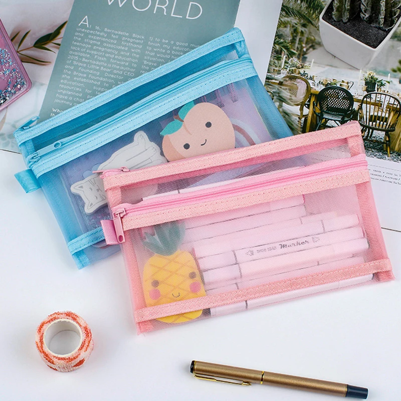 Mesh Pencil Bag Transparent Pencil Case School Supplies Double Layer Stationery Pencilcase Portable Storage High Capacity Study
Mesh Pencil Bag Transparent Pencil Case School Supplies Double Layer Stationery Pencilcase Portable Storage High Capacity Study