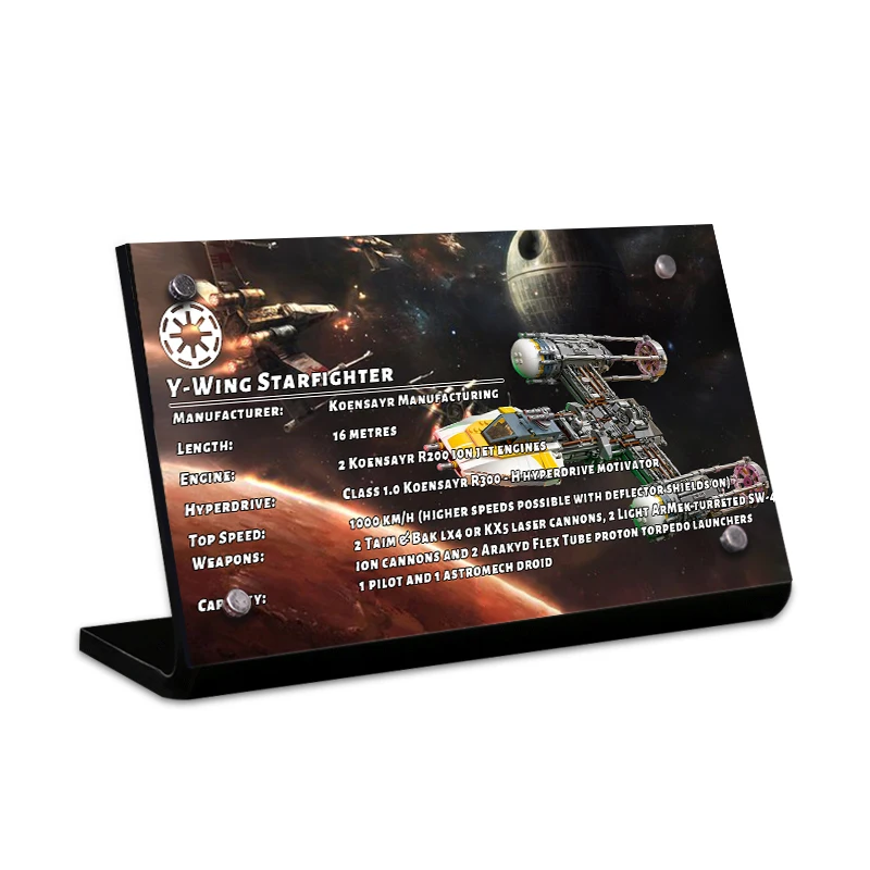 Acrylic Display Stand Brand for Wars Y-Wing Starfighter 75181 Building Blocks Model
Acrylic Display Stand Brand for Wars Y-Wing Starfighter 75181 Building Blocks Model