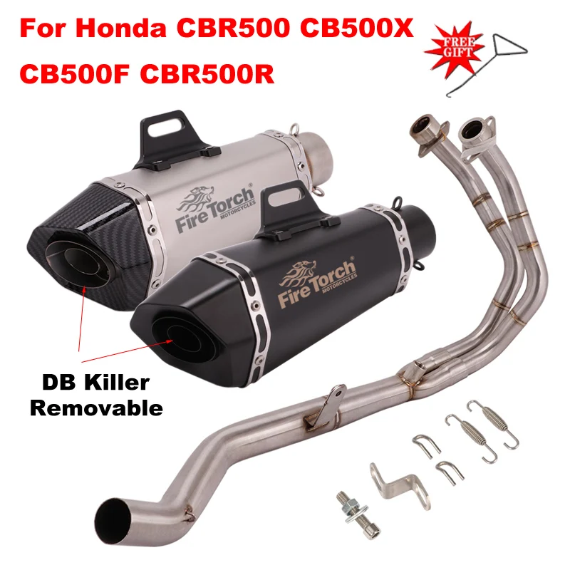 

Slip-On For Honda CB500F CB500X CBR500 CBR500R 2013-2019 Full Motorcycle Exhaust System Escape Link Pipe Moto Muffler DB Killer