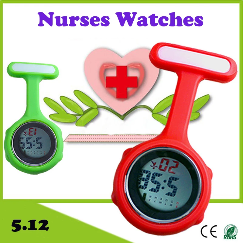 

Digital silicone silent electronic luminous Nurses Watches Medical Student portable Fob Pocket Watch Doctor Nurse Gift Clocks