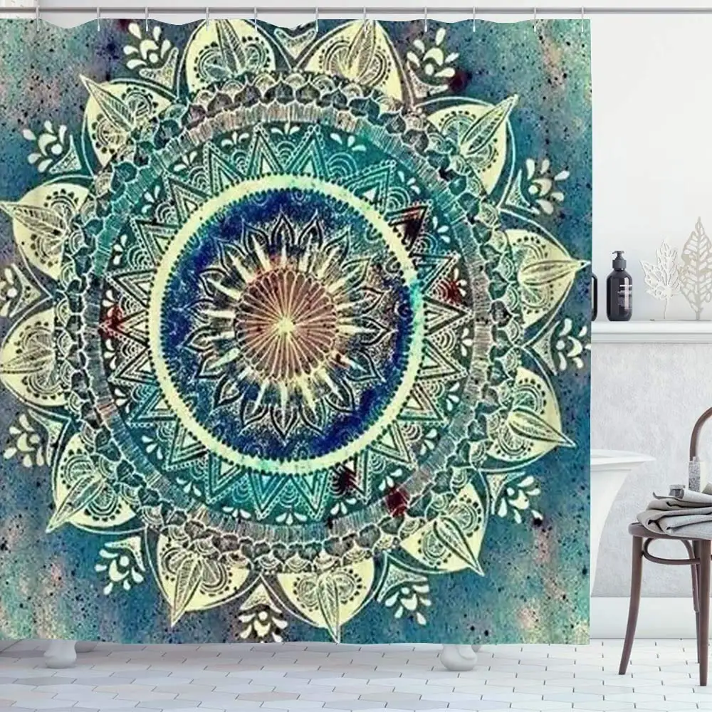 Mandala Flower Fabric Shower Curtain Set with Hooks Waterproof Indian Bohemian Green Blue Chic Bathroom Bath Curtain Home Decor
Mandala Flower Fabric Shower Curtain Set with Hooks Waterproof Indian Bohemian Green Blue Chic Bathroom Bath Curtain Home Decor