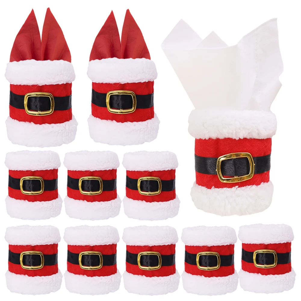 

3/1Pcs Creative Napkin Ring Holder Santa Claus Belts Napkin Buckle Tableware Holder Ornament Christmas New Year Party Decoration