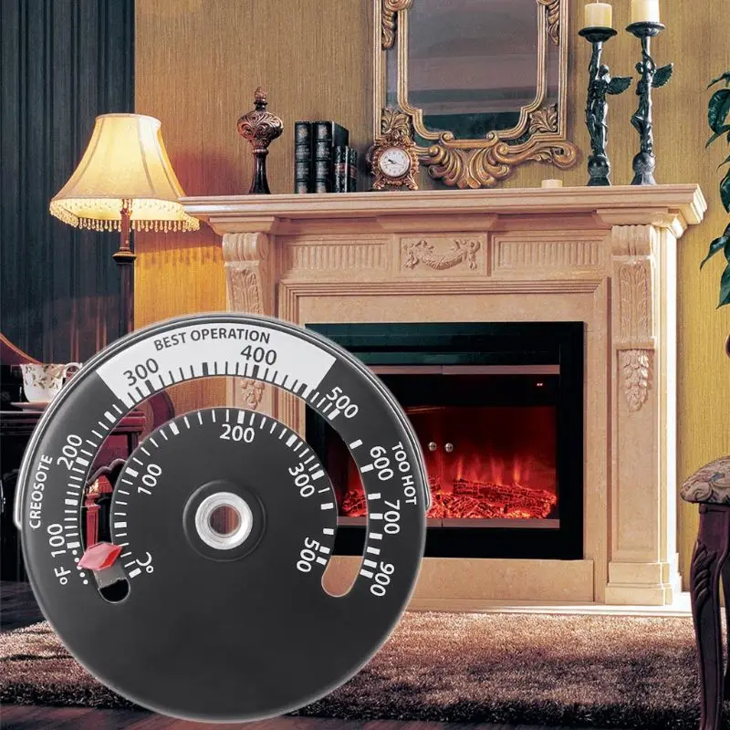 

Magnetic Fireplace Fan Thermometer with Belt Rings For Measurement of Oven Stove Dropship
