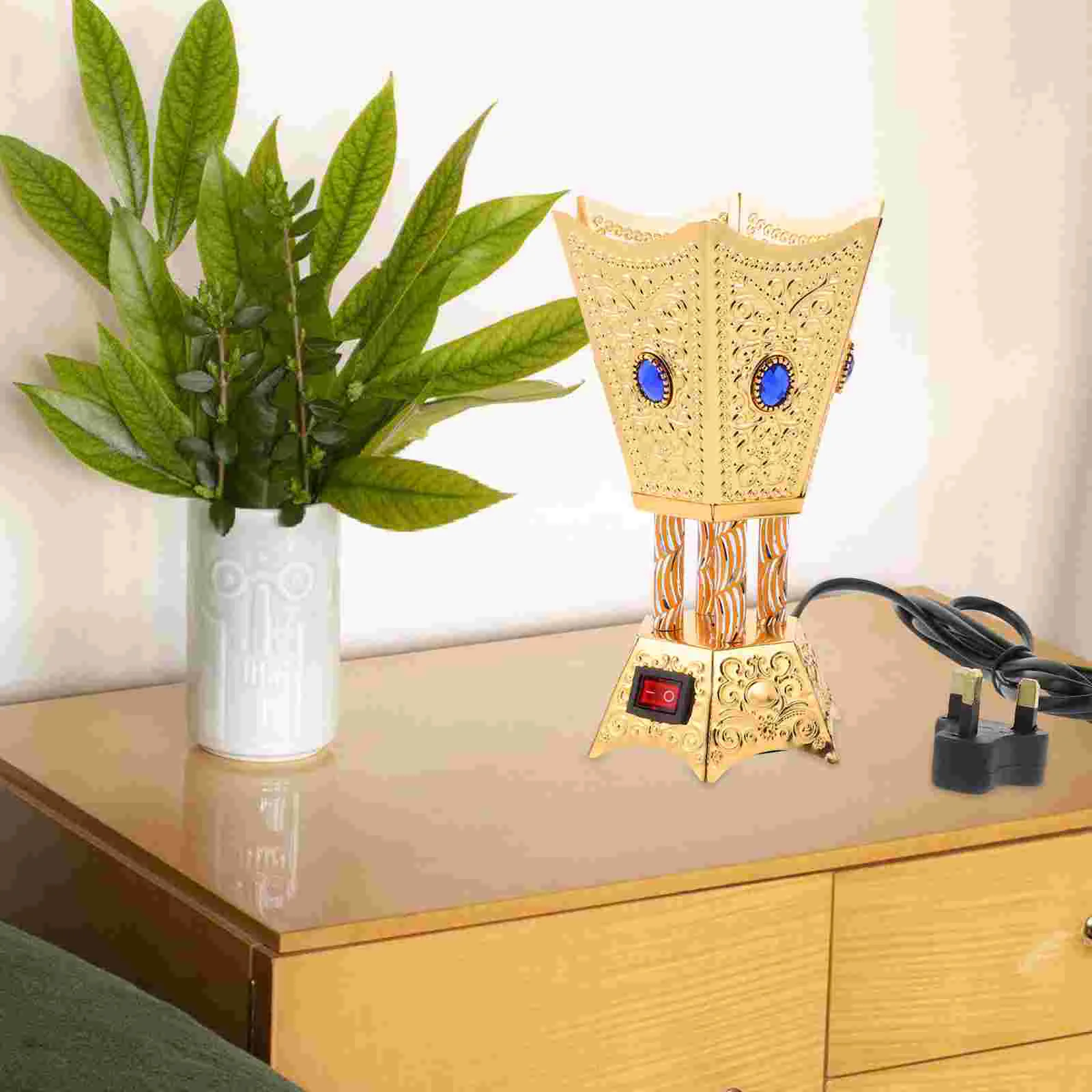 Electric Censer Burner Table Burner Ornament Censer Holder Metal Incense Burner Incense Holder (EU/UK/US Plug)
Electric Censer Burner Table Burner Ornament Censer Holder Metal Incense Burner Incense Holder (EU/UK/US Plug)