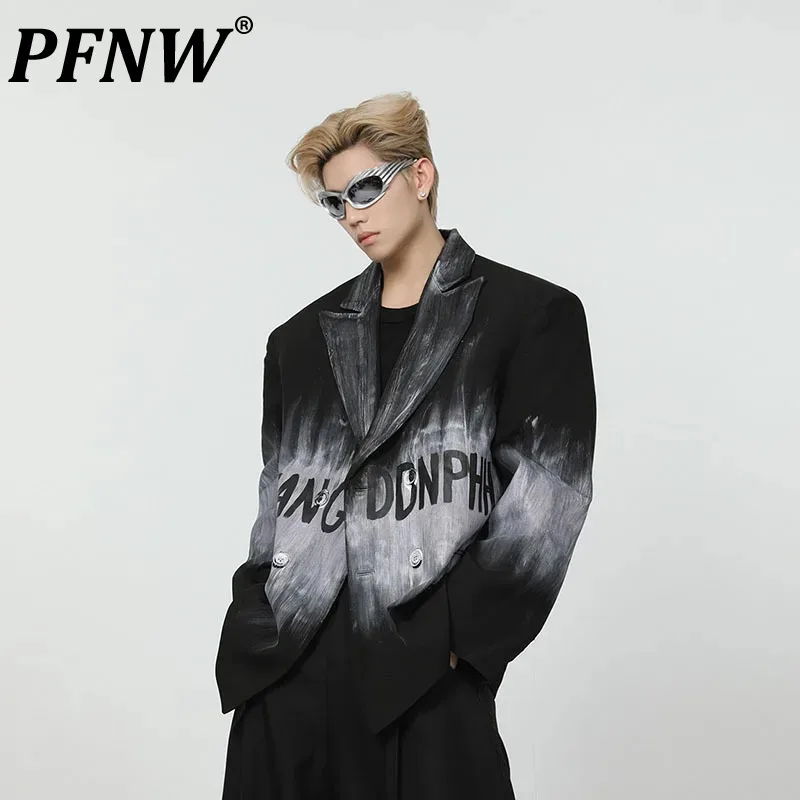 PFNW Niche Hand-painted Graffiti Letter Men's Padded Shoulder Silhouette Design Luxurious Blazer High Street Tide Jacket 12Z7060
PFNW Niche Hand-painted Graffiti Letter Men's Padded Shoulder Silhouette Design Luxurious Blazer High Street Tide Jacket 12Z7060