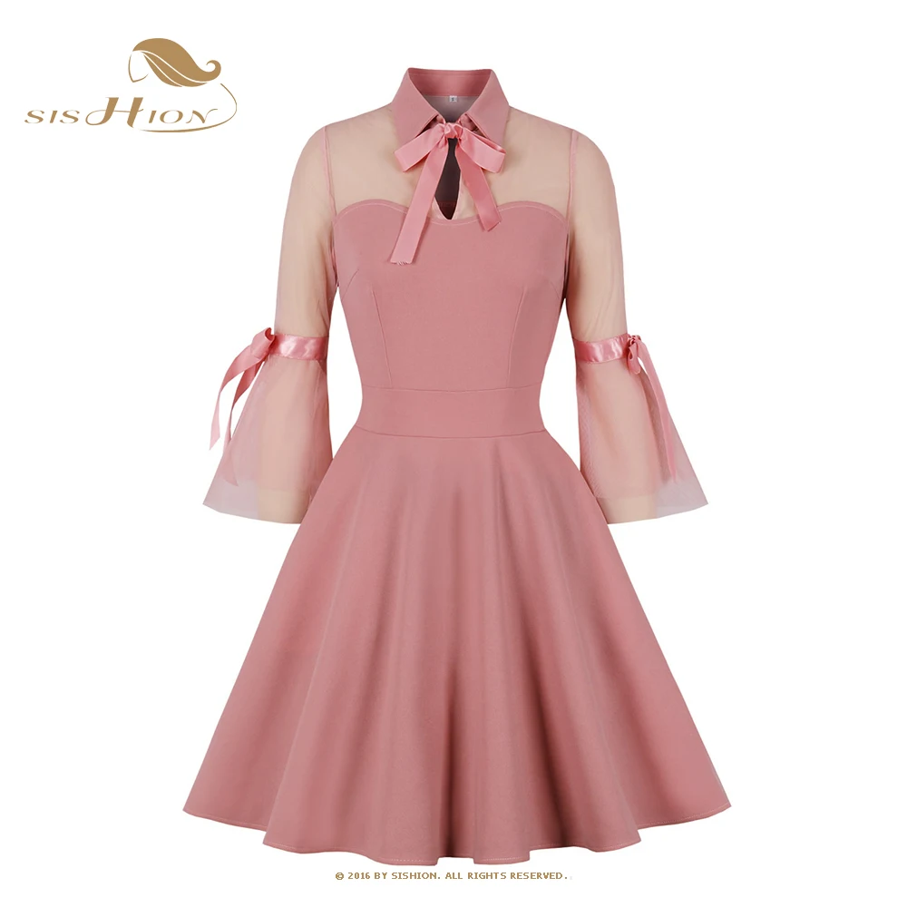 2023 Spring Summer Hepburn Women 3/4 Sleeve Black Pink Vintage Dress Tulle Patchwork Elegant Swing Party Dresses SR234
2023 Spring Summer Hepburn Women 3/4 Sleeve Black Pink Vintage Dress Tulle Patchwork Elegant Swing Party Dresses SR234