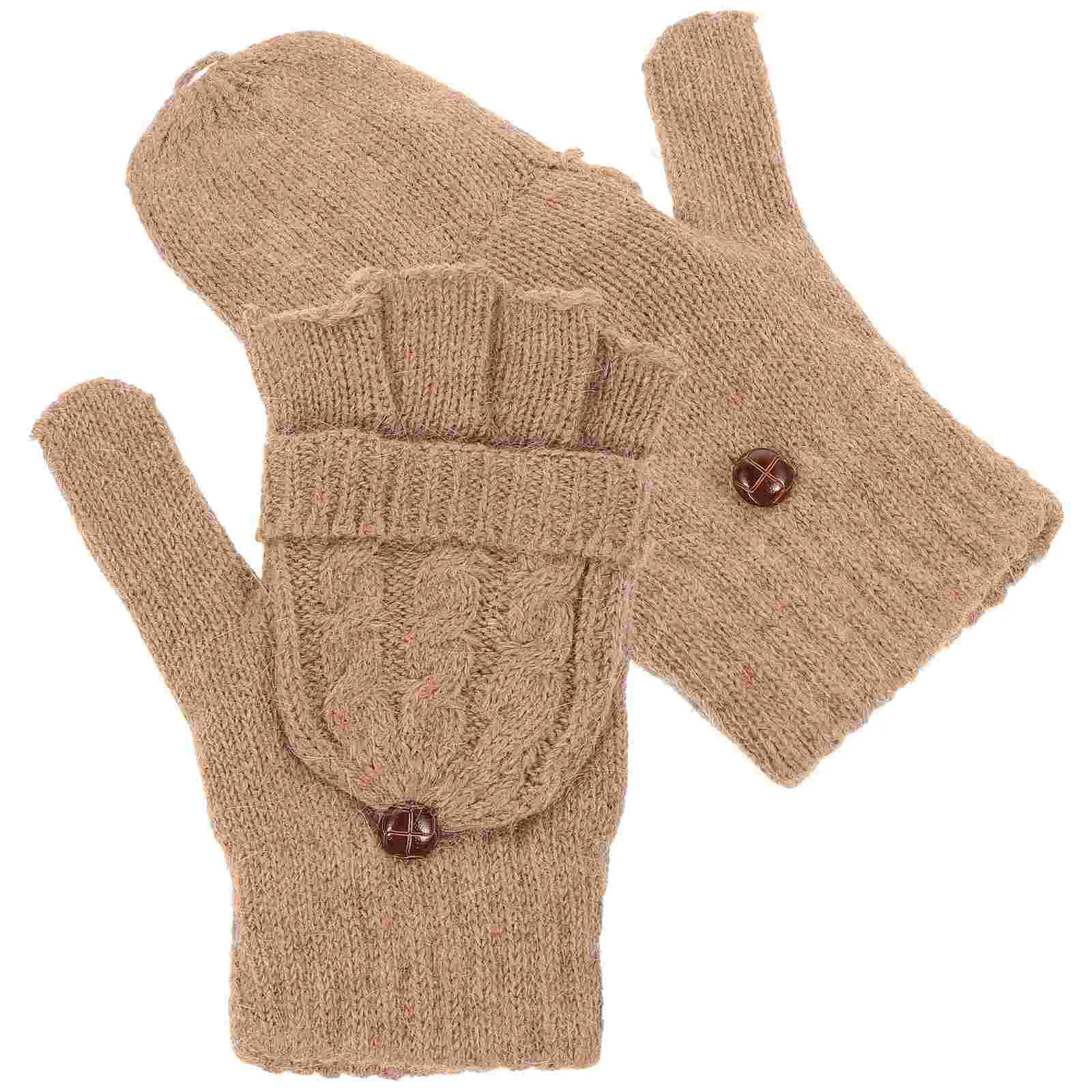 Warm Finger Thick Knitted Winter Warm Mittens Convertible Fingerless for ( Brown )
Warm Finger Thick Knitted Winter Warm Mittens Convertible Fingerless for ( Brown )