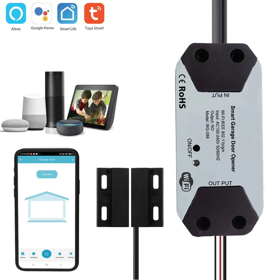 Tuya Smart Garage Door Opener Controller WiFi Switch Work With Alexa Echo Google Home Smart Life APP Control No Hub Require
Tuya Smart Garage Door Opener Controller WiFi Switch Work With Alexa Echo Google Home Smart Life APP Control No Hub Require