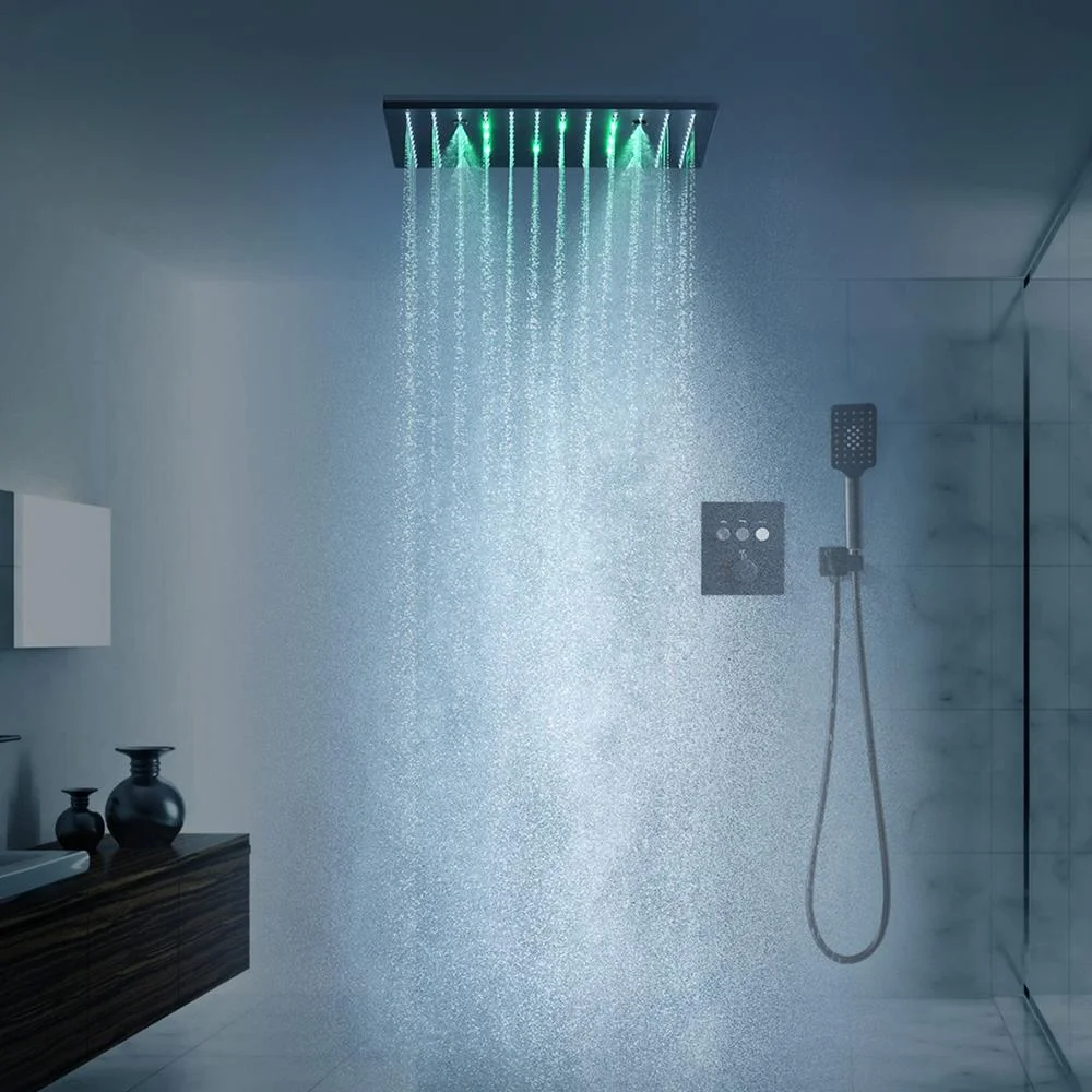 hm Black Thermostat 16Inch ShowerHead System Button Thermostatic Mixer Faucets Three Way Out of the Water Brass Large Shower Set
hm Black Thermostat 16Inch ShowerHead System Button Thermostatic Mixer Faucets Three Way Out of the Water Brass Large Shower Set
