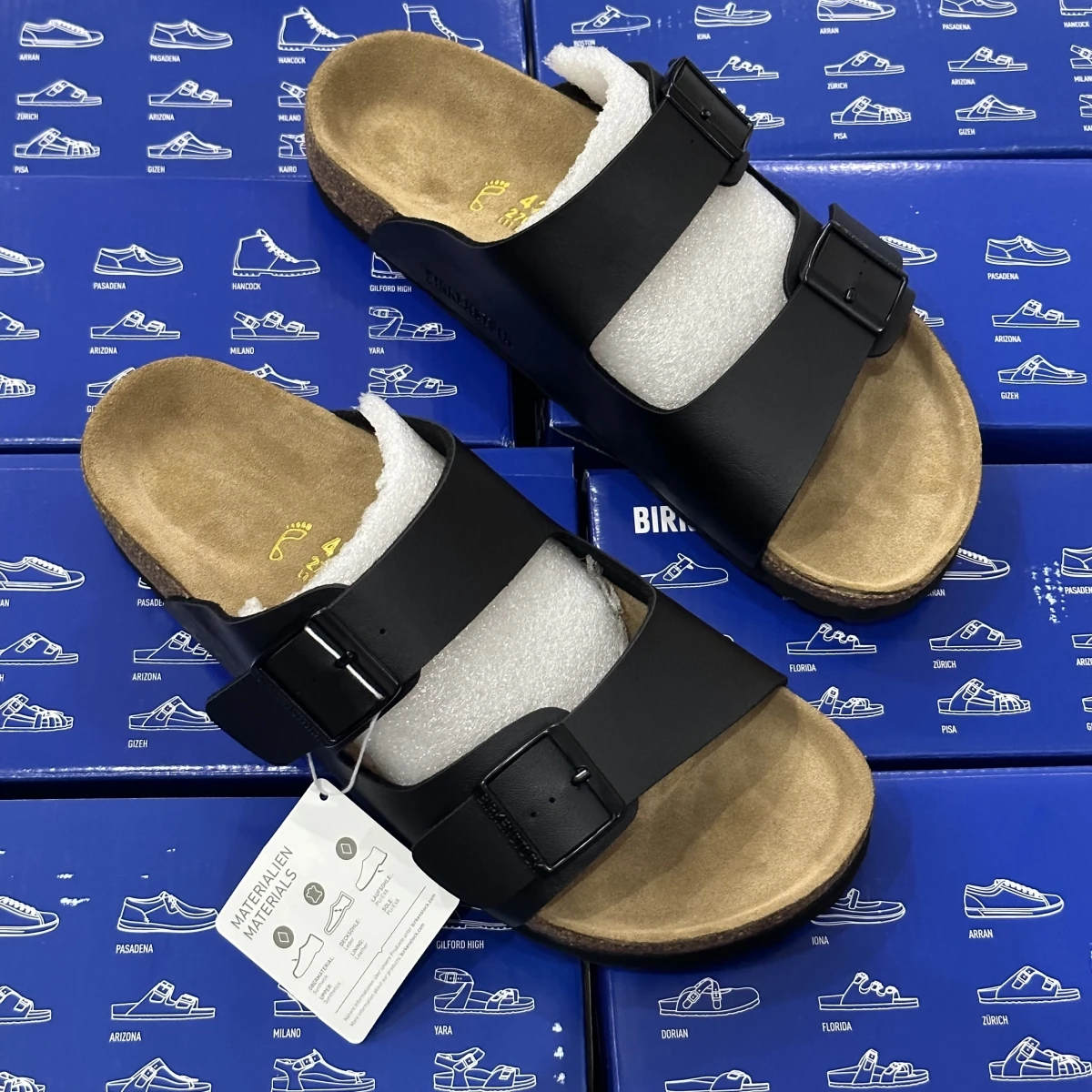 

Summer Birken Slippers for Men and Women Beach Cork Slippers Arizona Series Casual Couple Double Button Leather Sandals