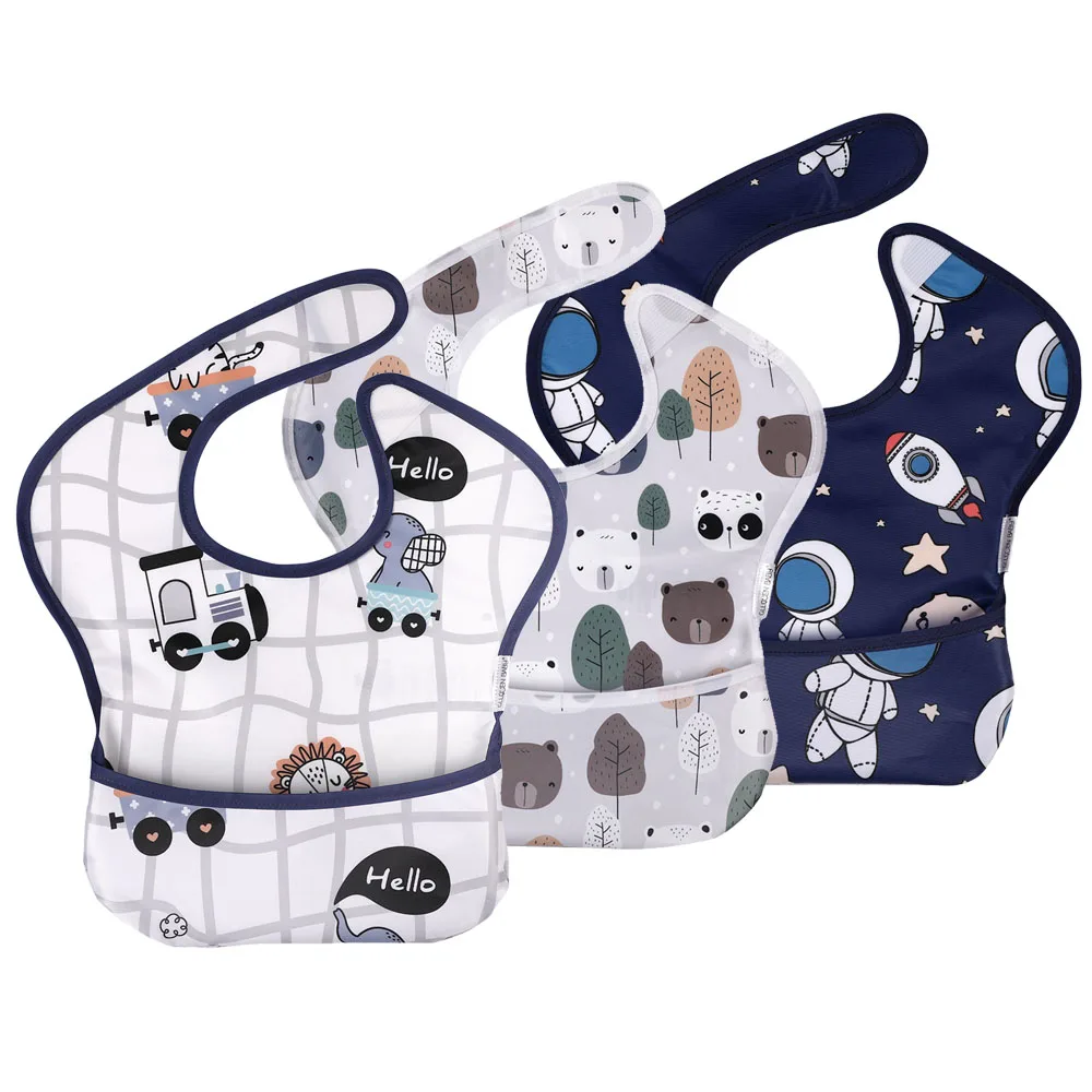 Waterproof Baby Bibs Cartoon Bibs TPU Coating Feeding Bibs Washable Infant Saliva Towel With Food Catcher for Baby Girls & Boys
Waterproof Baby Bibs Cartoon Bibs TPU Coating Feeding Bibs Washable Infant Saliva Towel With Food Catcher for Baby Girls & Boys