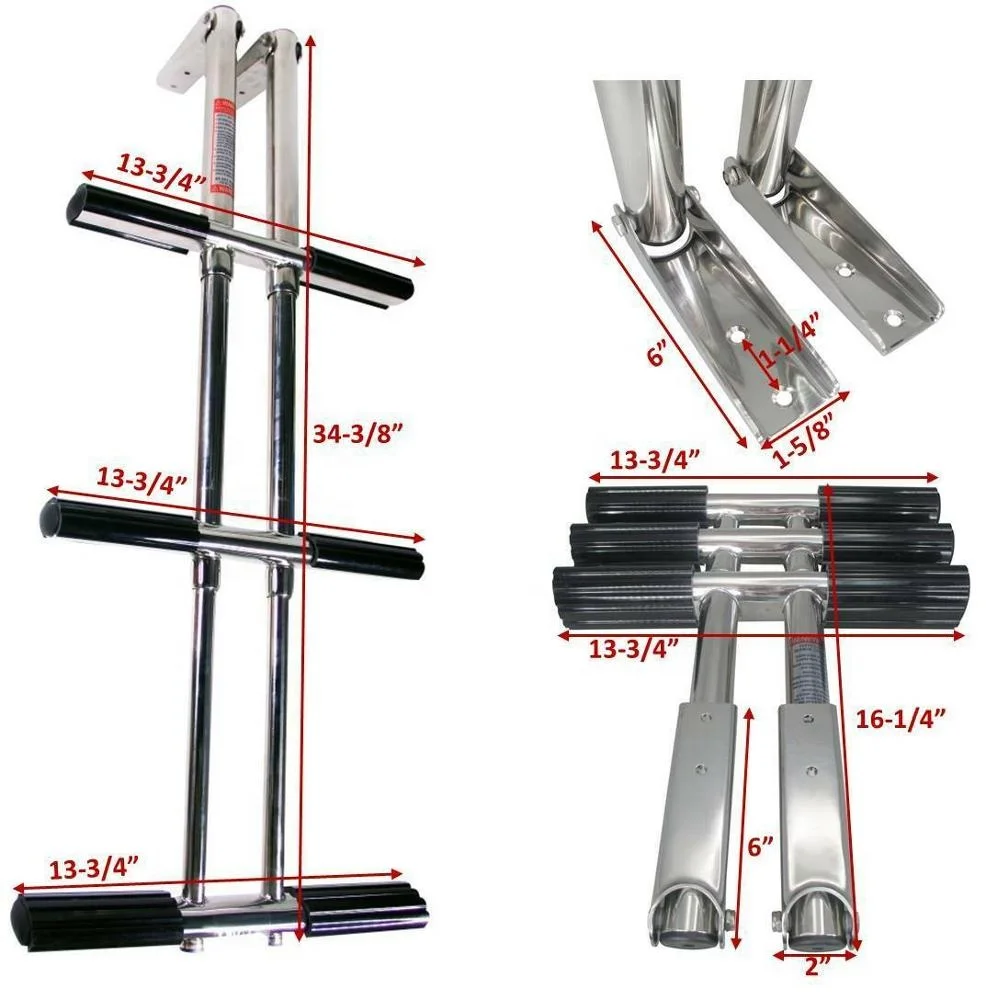 

Pactrade Marine Boat 3 4 Steps Stainless Steel Telescopic Boat Dive Ladder