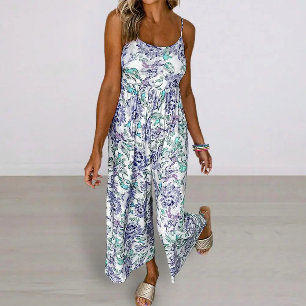 Fashion Summer Jumpsuit Scoop Neck Soft Beach Romper Flower Pattern Wide Leg Sling Jumpsuit
Fashion Summer Jumpsuit Scoop Neck Soft Beach Romper Flower Pattern Wide Leg Sling Jumpsuit