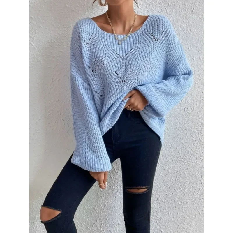 

Autumn Winter O-neck Solid Sweater Women Pullover Casual Loose Sweater Fashion Top Clothes Women Jumpers New 29420
