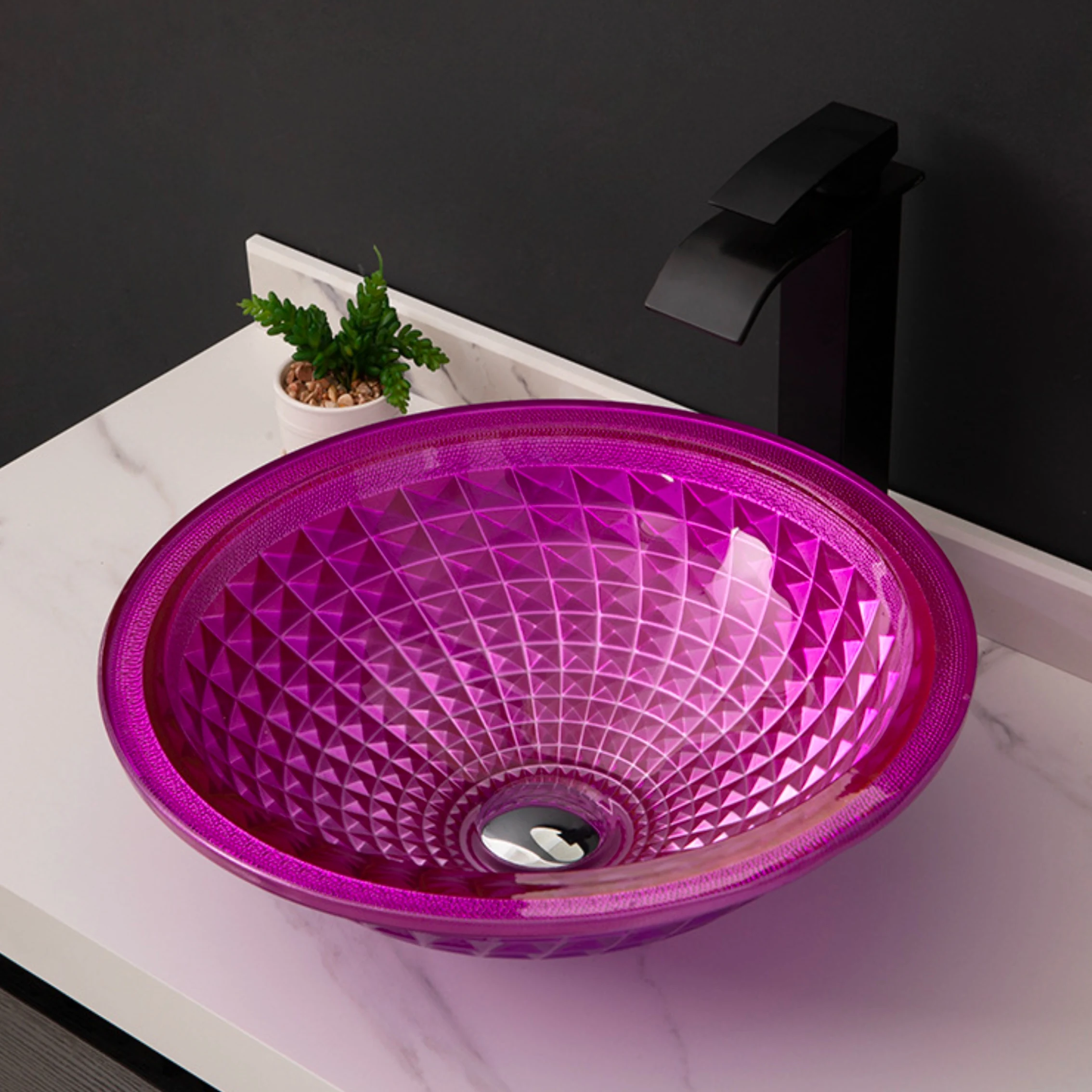 Crystal Tempered Glass Basin Art Washbasin Round Table Basin Light Luxury Washbasin With Drain BW21-089
Crystal Tempered Glass Basin Art Washbasin Round Table Basin Light Luxury Washbasin With Drain BW21-089