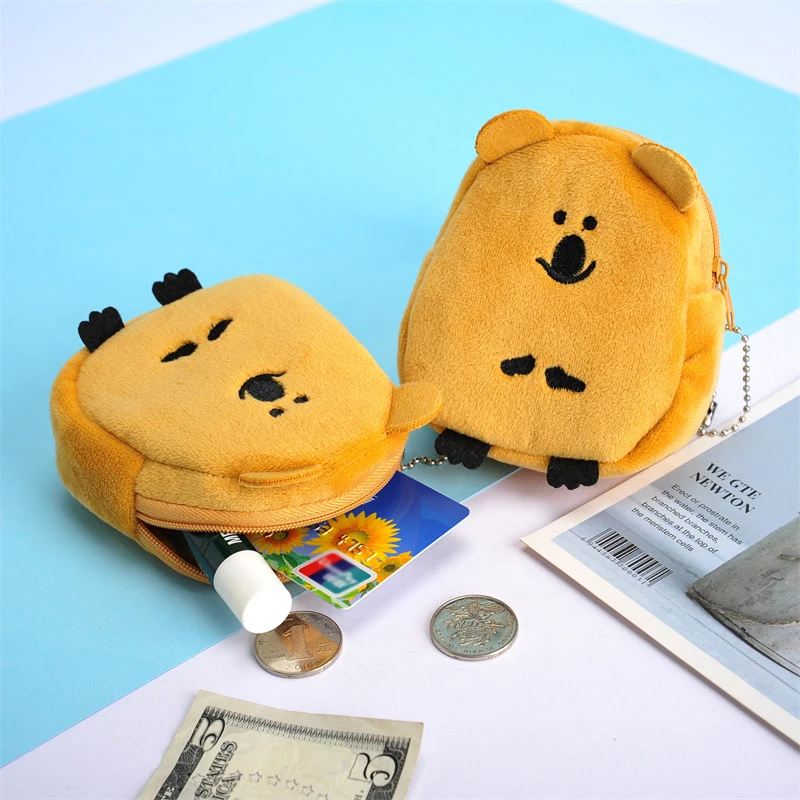 

Cartoon Coin Purse Small Wallet for Unisex Kid Cute Plush Animal Zipper Mini Bag Lipstick Data Line Pouch Women Bag Accessories