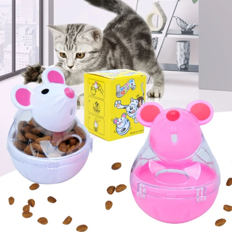 

Cat Tumbler Mice Toy Kitten Dispenser Treat Feeder Leaking Ball Indoor Cat Teasing Chasing Entertainment Toy