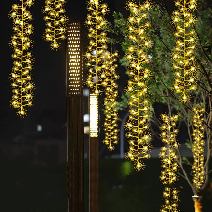 

Thrisdar 6 IN1 Christmas Icicle Lights Outdoor Meteor Shower Rain Light Snow Falling Rain Cascading Icicle Lights for Tree Decor