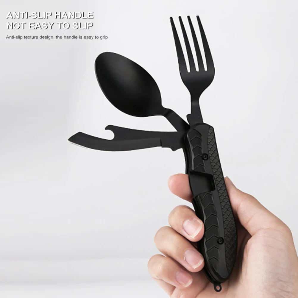 4 In 1 Portable Folding Utensils Stainless Steel Foldable Spoon Fork Knife Bottle Opener Cutlery Set For Camping Picnic Travel
4 In 1 Portable Folding Utensils Stainless Steel Foldable Spoon Fork Knife Bottle Opener Cutlery Set For Camping Picnic Travel