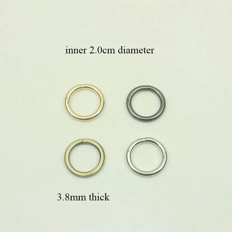 

50Pcs Unwelded O Ring Metal Round Circle 20mm for Clothing Handbag Decoration Button Hardware Leather Crafts Accessories