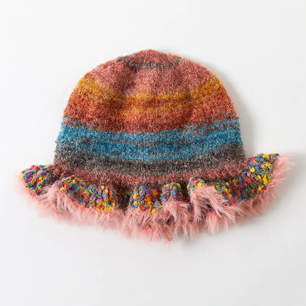Windproof Fisherman Hat Ultra-thick Retro Colorful Striped Fisherman Hat for Women Soft Elastic Windproof Beanie for Autumn
Windproof Fisherman Hat Ultra-thick Retro Colorful Striped Fisherman Hat for Women Soft Elastic Windproof Beanie for Autumn