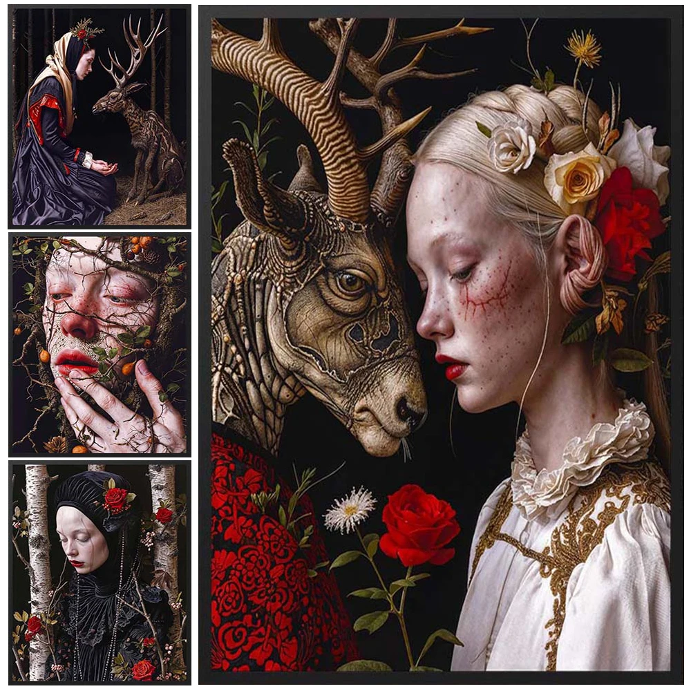 Vintage Girl Elk Deer Woman Forest Poster Wall Art Canvas Painting Posters Home Decor Wall Pictures For Living Room Unframed
Vintage Girl Elk Deer Woman Forest Poster Wall Art Canvas Painting Posters Home Decor Wall Pictures For Living Room Unframed