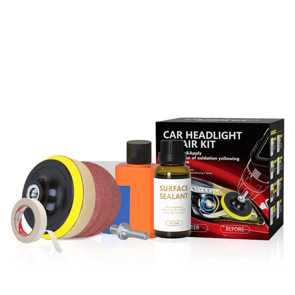 

Car Headlight Repair Kit Lampshade Scratches Yellowing Polishing Tool Headlamp Care Refurbishment Brightener Fluid