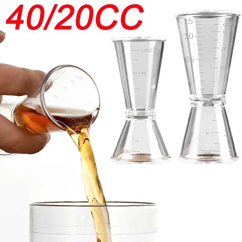 

40/10CC Resin Transparent Measuring Cup Party Wine Cocktail Shaker Ounce Cup Measuring Jigger Kitchen Barware Party Supplies
