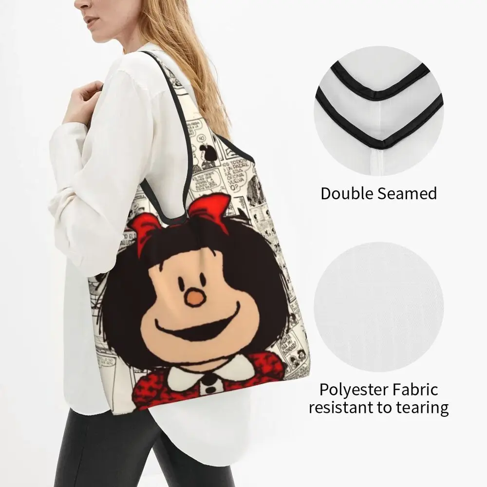 Custom Vintage Mafalda Manga Grocery Shopping Bag 147 S311216f2c4764bac916d47c1c1bd1b6bU