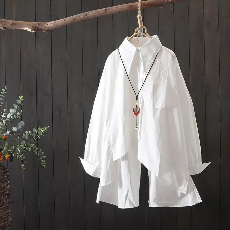 Spring Autumn New Arrival Women Turn-down Collar Long Sleeve Blouse All-matched Asymmetrical Single Breasted Casual Shirts P317
Spring Autumn New Arrival Women Turn-down Collar Long Sleeve Blouse All-matched Asymmetrical Single Breasted Casual Shirts P317