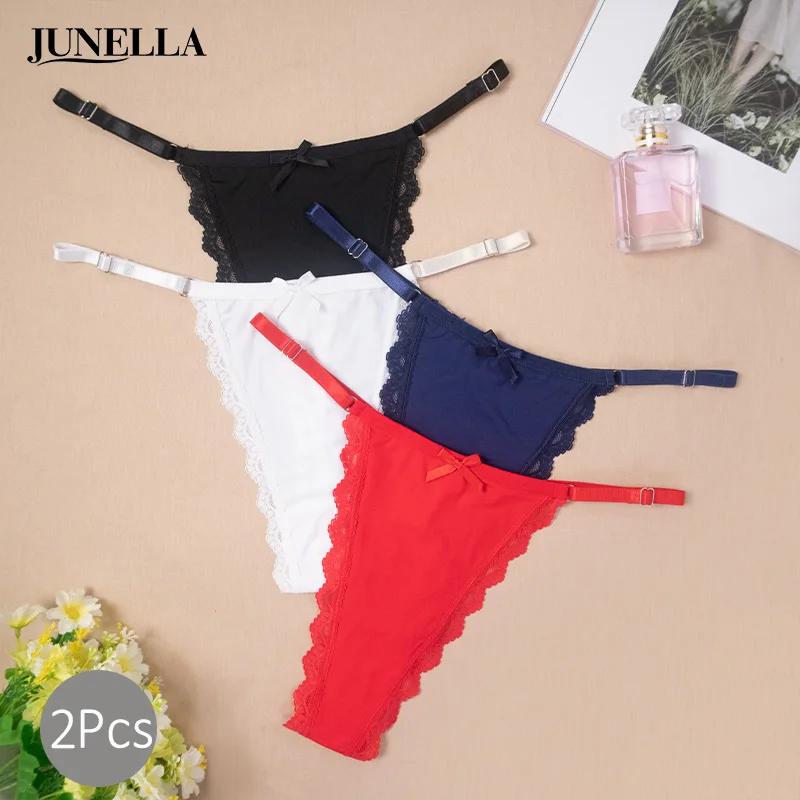 JUNELLA 2Pcs/Set Women Thong Panties Sexy Lace G-string Erotic Lingerie Briefs Low Waist Ladies Underwear Solid Female Underpant
JUNELLA 2Pcs/Set Women Thong Panties Sexy Lace G-string Erotic Lingerie Briefs Low Waist Ladies Underwear Solid Female Underpant