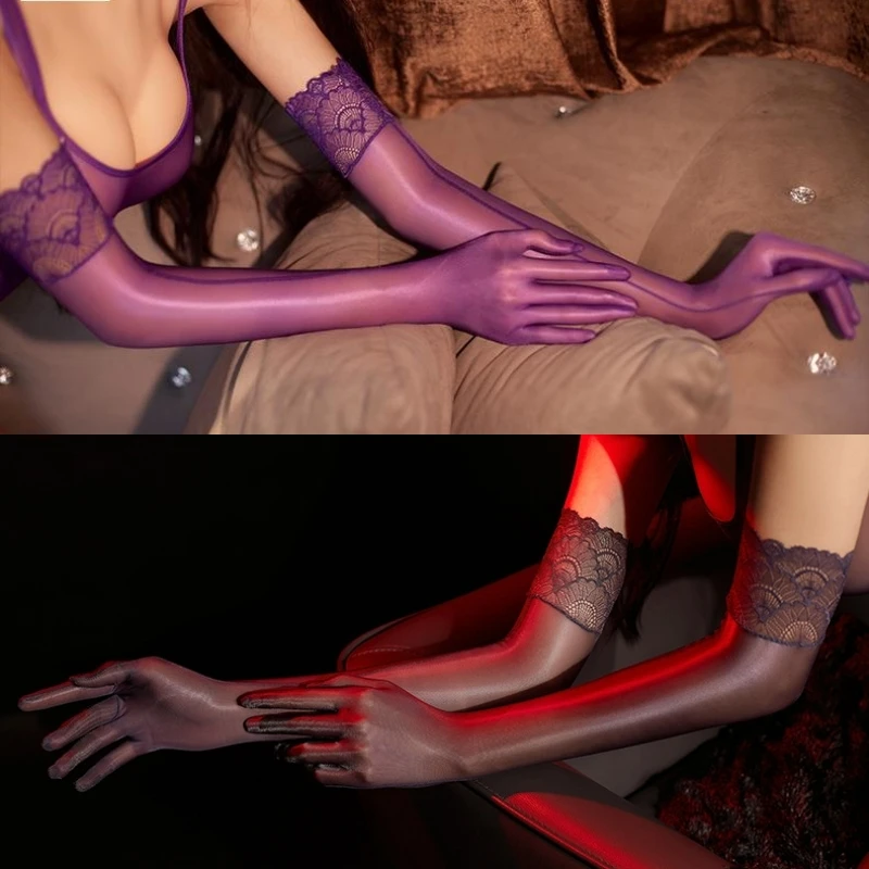 

Женские сексуальные длинные перчатки со шнуровкой, блестящие тонкие прозрачные бесшовные варежки, горячие бриллиантовые эротические аксессуары