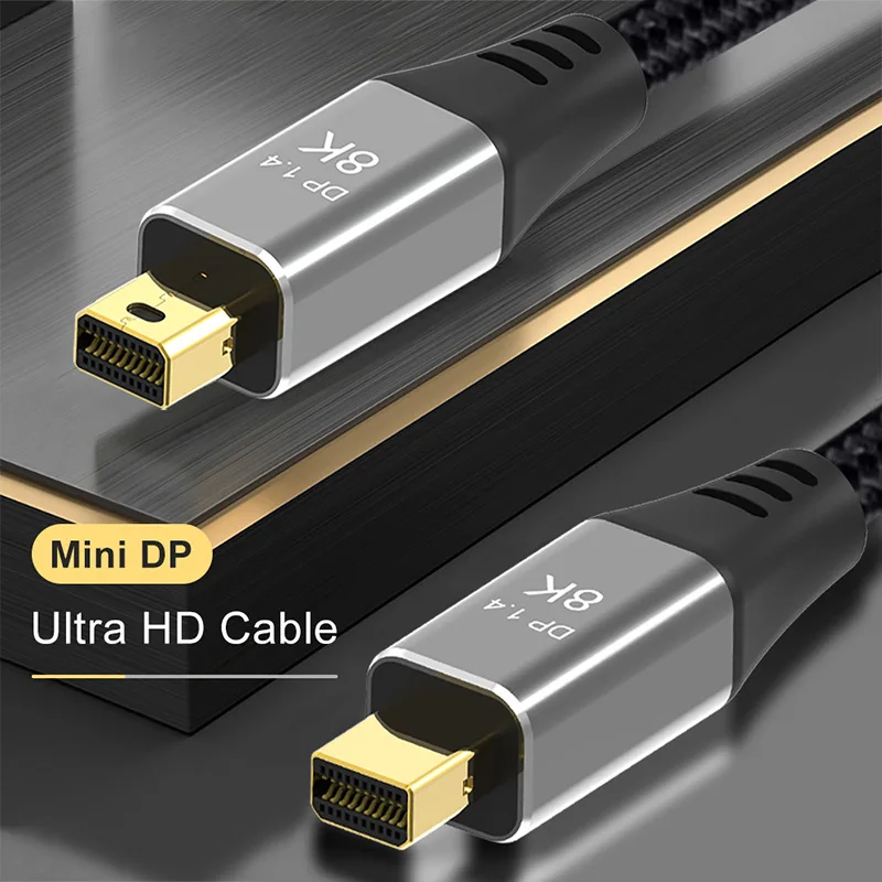 

8K Mini DP Male to Mini DP Male Cable DP1.4 8K@60HZ Resolution Ready Thunderbolt 3 Mini DisplayPort to Mini DisplayPort Cable 2m