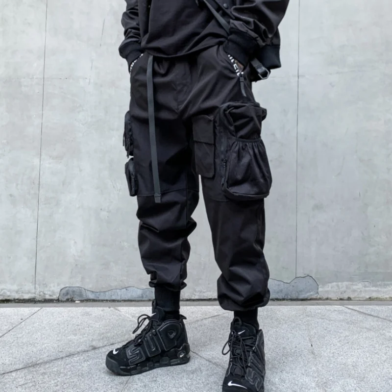 

2024 Autumn New Men Personality Multi-pocket Design Tactical Cargo Pants Y2K High Street Techwear Cuffed Pants pantalones шорты