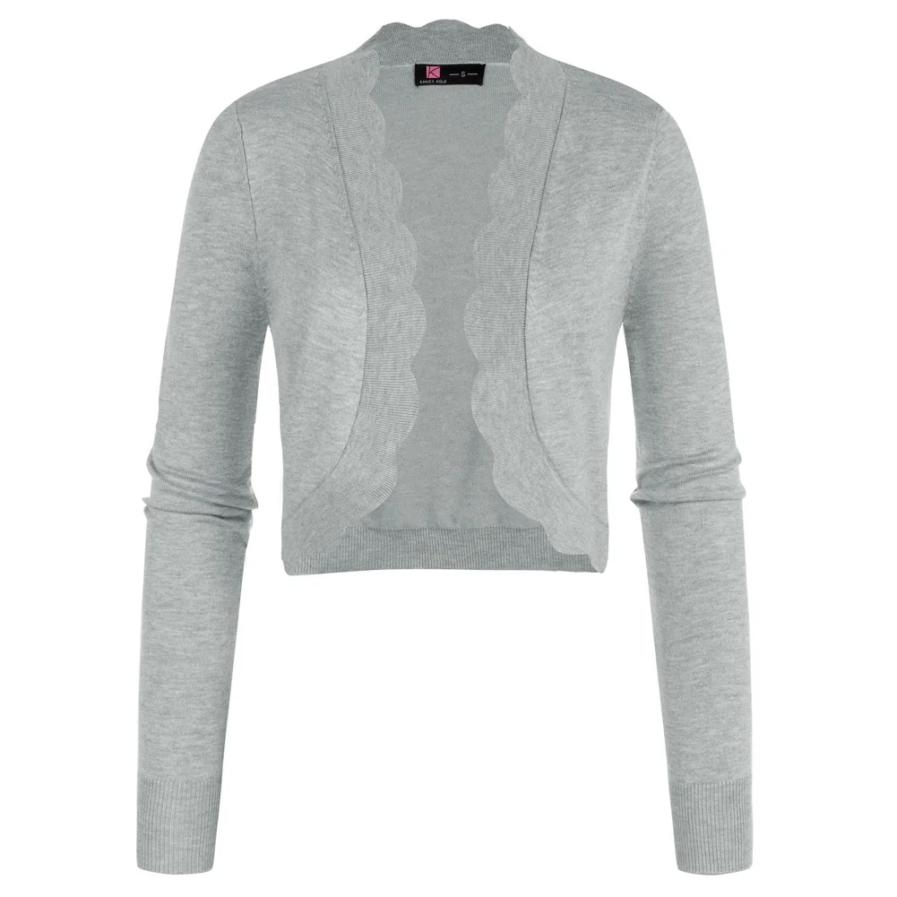 KK Women Scalloped Placket Cardigan Long Sleeve Open Front Cropped Sweater Lightweight Knitted Tops Autumn Kintwear A30
KK Women Scalloped Placket Cardigan Long Sleeve Open Front Cropped Sweater Lightweight Knitted Tops Autumn Kintwear A30