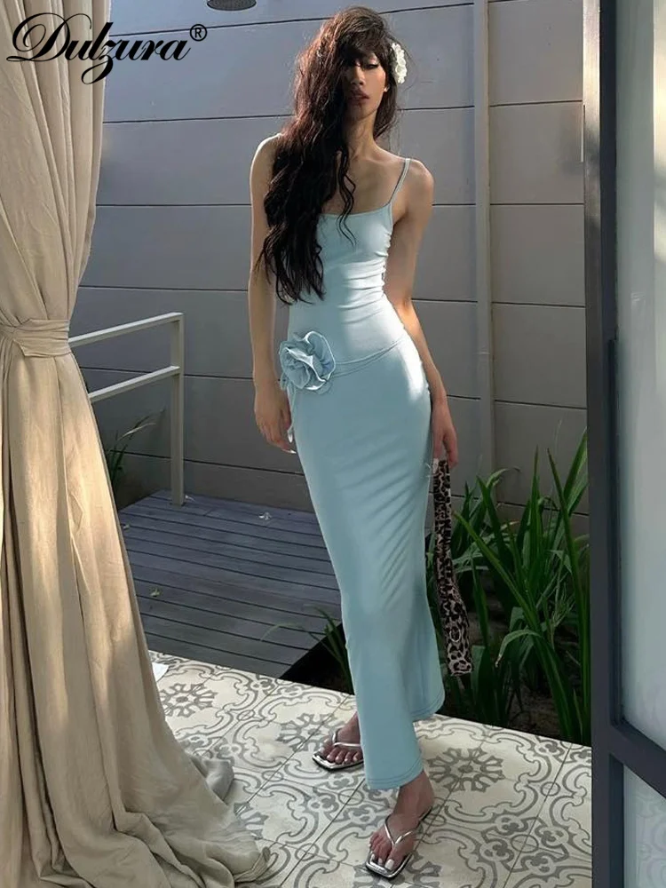 Dulzura Sexy Elegant Flower Midi Spaghetti Strap Dress Women Solid Backless Sleeveless Dresses Evening Party Streetwear Clothes
Dulzura Sexy Elegant Flower Midi Spaghetti Strap Dress Women Solid Backless Sleeveless Dresses Evening Party Streetwear Clothes