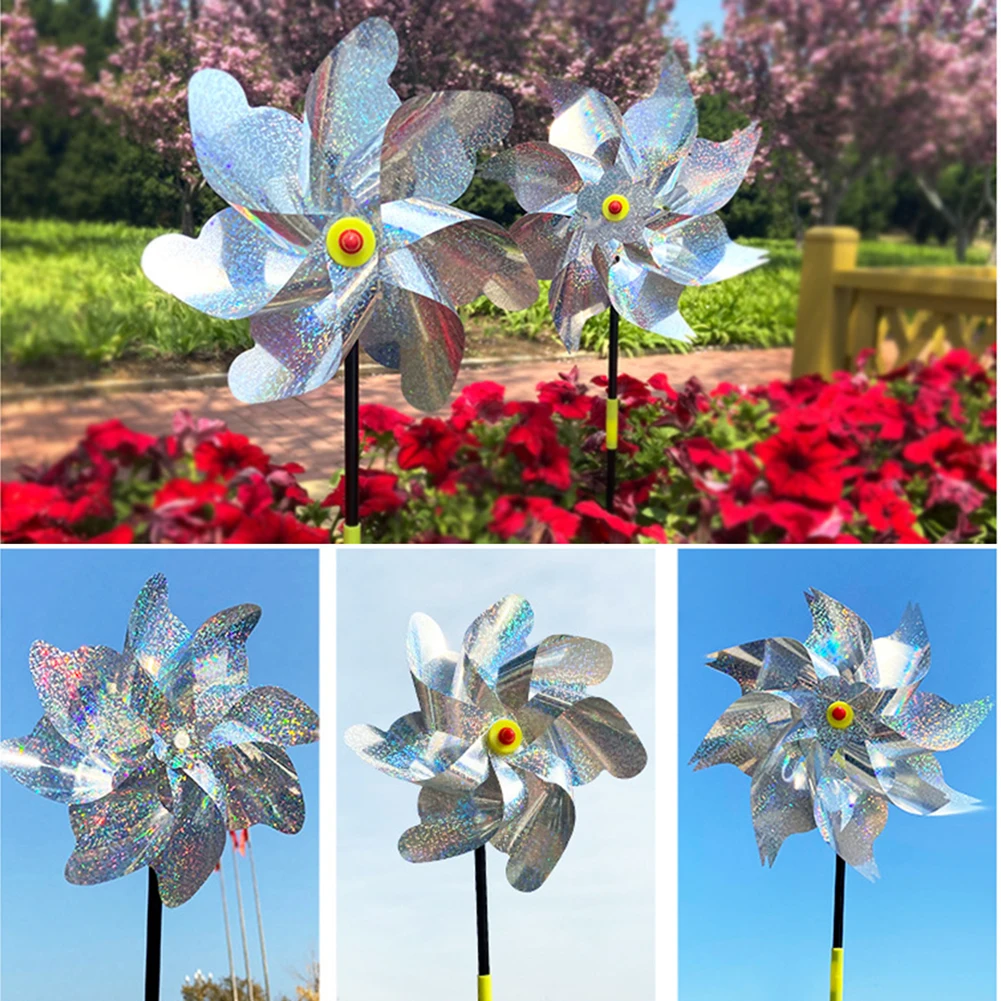 4pcs Bird Repeller Pinwheels Reflective Sparkly Bird Deterrent Windmill For Garden Plant Flower Lawn Yard Decoration
4pcs Bird Repeller Pinwheels Reflective Sparkly Bird Deterrent Windmill For Garden Plant Flower Lawn Yard Decoration