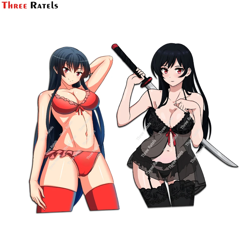 Милые аниме наклейки три Ratels E492 для бампера и крышки топливного бампера из винилового материала водонепроницаемые наклейки