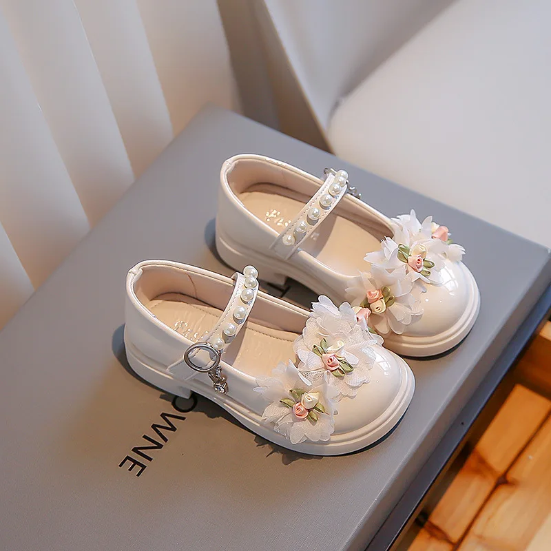 Girls Leather Shoes Black Beige Sweet Pearl Flower Children Mary Janes Hook-loop Soft Soled Little Princess Jk Kids Autumn Flats
Girls Leather Shoes Black Beige Sweet Pearl Flower Children Mary Janes Hook-loop Soft Soled Little Princess Jk Kids Autumn Flats