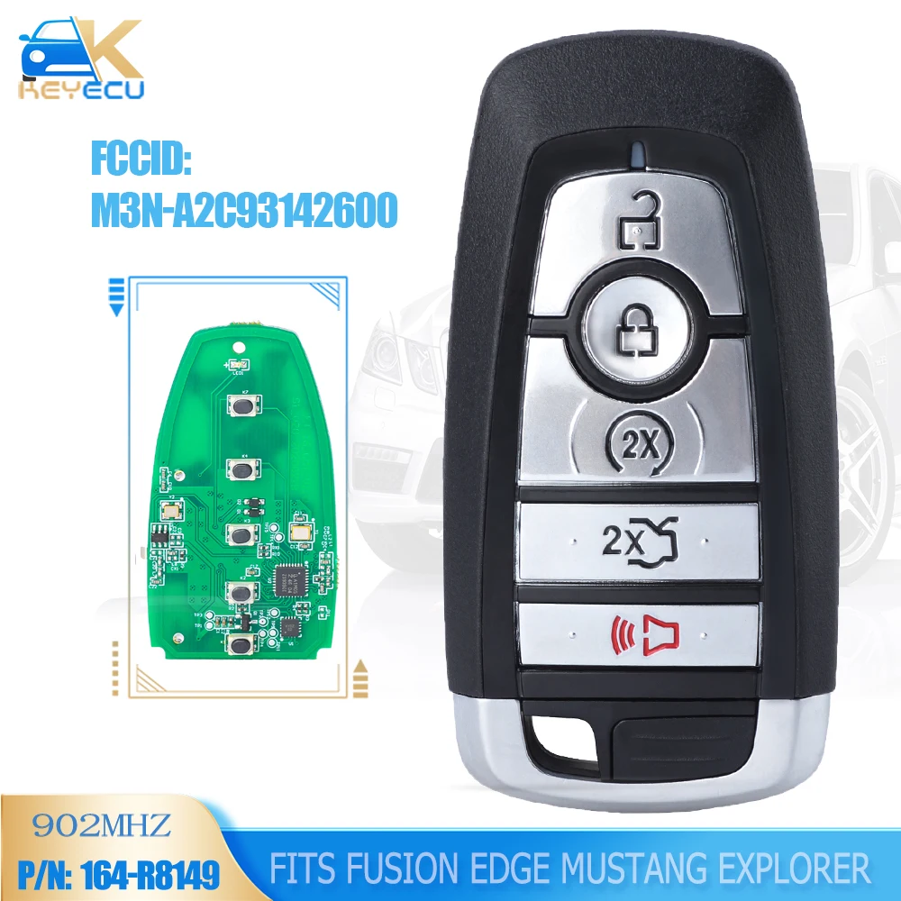 

KEYECU 164-R8149 Smart Key Remote 315/902MHz ID49 Fob for 2012 2013 2014 2015 2016 2017 2018 2019 2020 Ford Fusion Edge Explorer