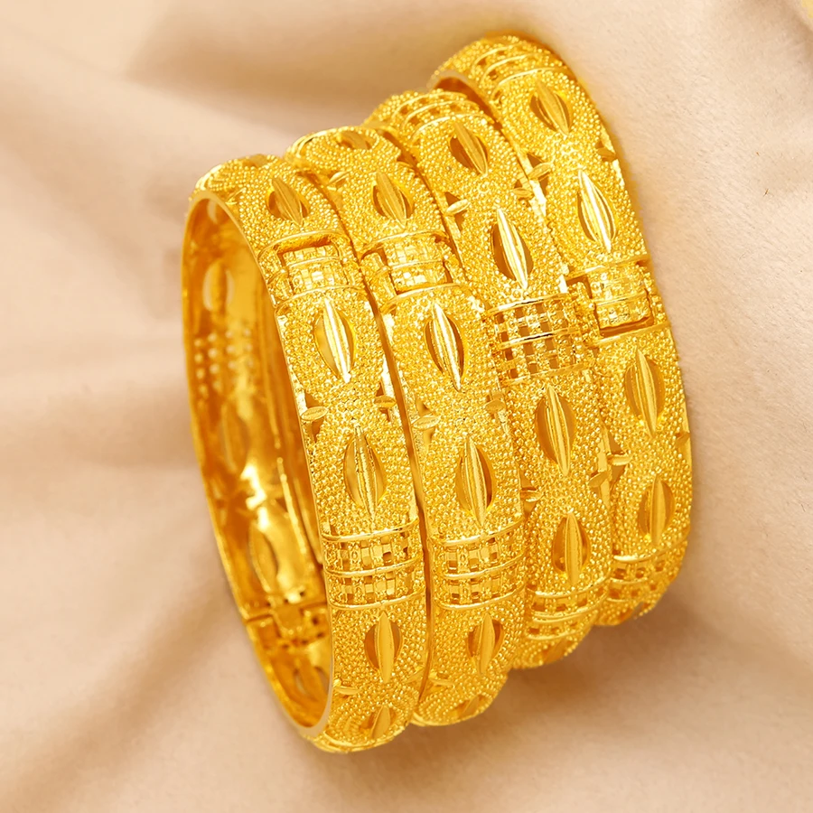 4 pieces/batch of copper openable bracelets, Middle East Dubai women's fashion jewelry, Ethiopian bride wedding jewelry 4 pieces/batch of copper openable bracelets, Middle East Dubai women's fashion jewelry, Ethiopian bride wedding jewelry