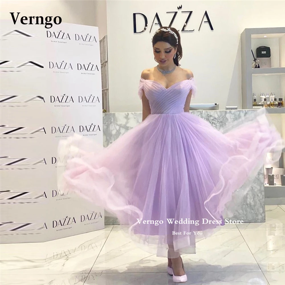 Verngo Elegant Lavender Purple Tulle Prom Dresses 2023 Bride Party Gowns Off Shoulder Pleats Ankle Length Fairy Evening Dress
Verngo Elegant Lavender Purple Tulle Prom Dresses 2023 Bride Party Gowns Off Shoulder Pleats Ankle Length Fairy Evening Dress