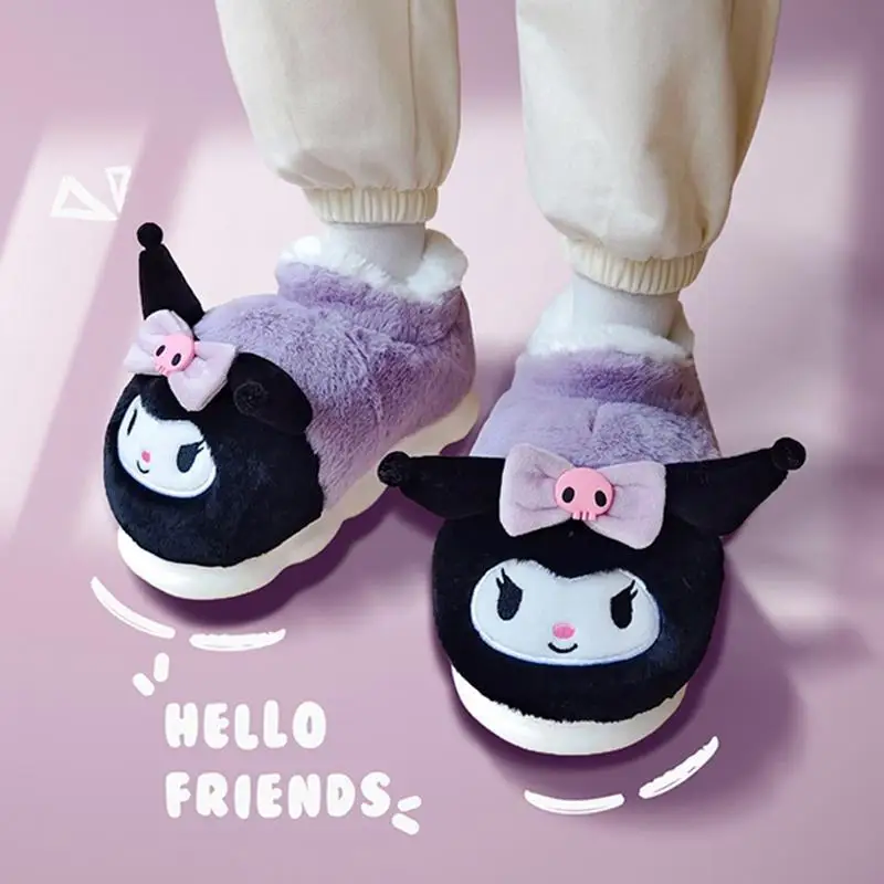 Sanrios Kuromi Kawai Slippers Women Cute Warm Winter Indoor Cotton Shoes Anti Slip Plush Insulation Down Hello Kittys Slippers
Sanrios Kuromi Kawai Slippers Women Cute Warm Winter Indoor Cotton Shoes Anti Slip Plush Insulation Down Hello Kittys Slippers