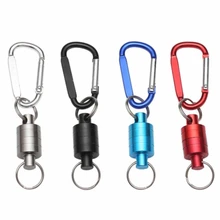 New Carp Fishing Magnetic Tool Release Holder Fly Fishing Retractor Net Release Clip With Keychain Carabiner Fishing Clip Pesca